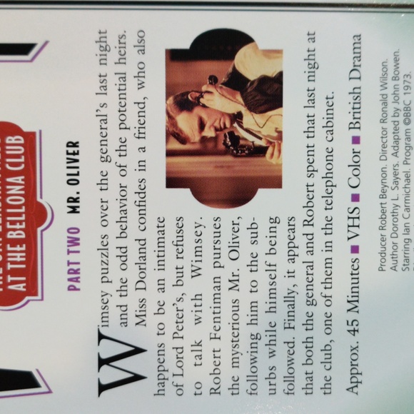 Lord Peter Wimsey The Unpleasantness At The Bellona Club 4 VHS BBC Drama Mystery - Picture 6 of 10